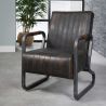 Fauteuil vintage en PU avec accourdoirs Bernard