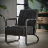 Fauteuil vintage en PU avec accourdoirs Bernard