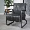 Fauteuil vintage en PU avec accourdoirs Bernard