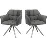 Ensemble vintage de 2 fauteuils avec piétement en acier inoxydable Julian