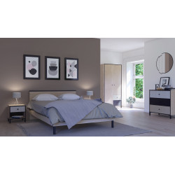 Chambre adulte contemporaine chêne clair Manureva