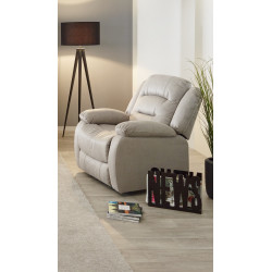 Fauteuil de relaxation manuel en tissu beige Pretoria