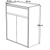 Meuble de rangement contemporain 82 cm Cathia