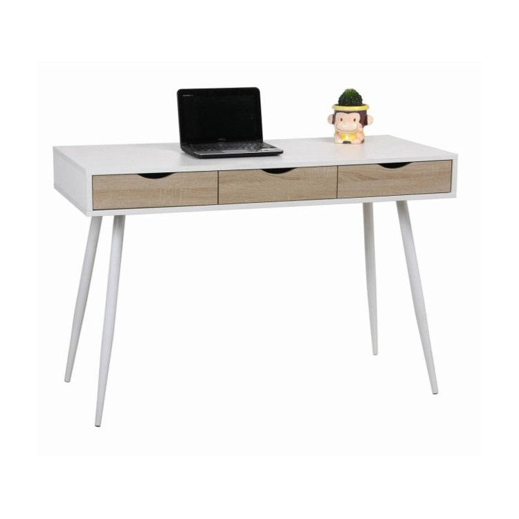 Bureau droit scandinave blanc/chêne Axelle