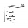 Etagère de rangement avec penderie 110 cm Madox