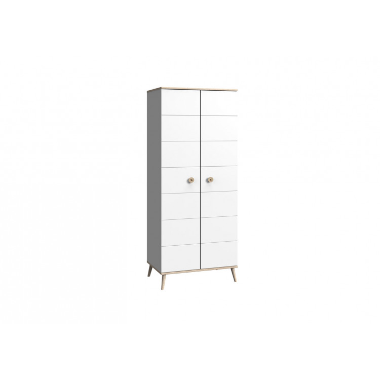 Armoire enfant scandinave 83 cm blanc/chêne Jessi