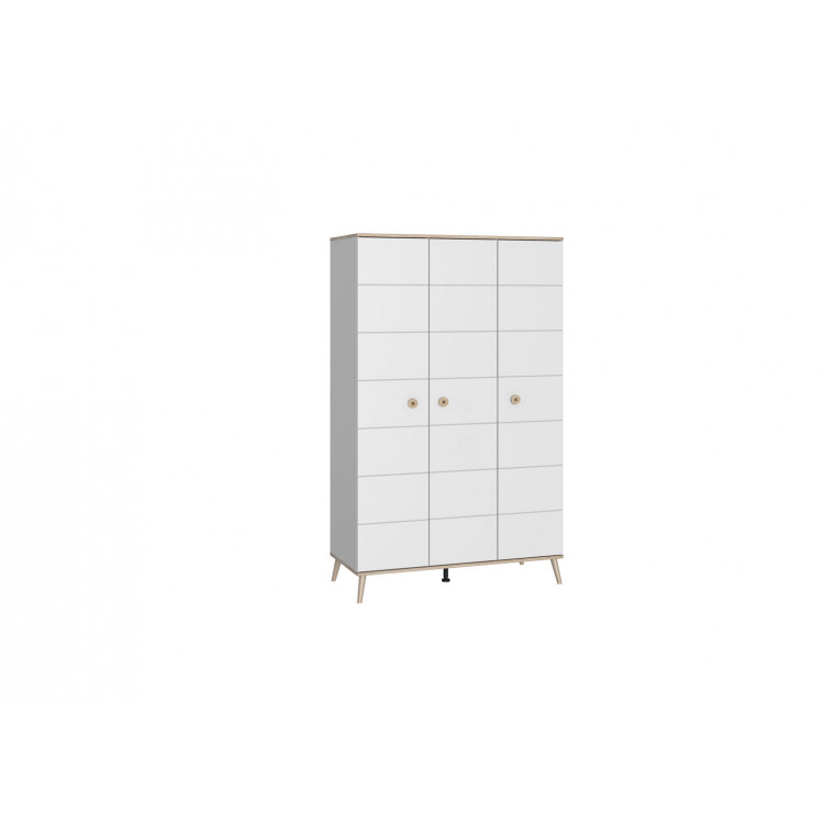 Armoire enfant scandinave 125 cm blanc/chêne Jessi