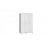 Armoire enfant scandinave 125 cm blanc/chêne Jessi