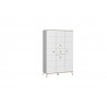 Armoire enfant scandinave 125 cm blanc/chêne Jessi I