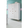 Armoire enfant scandinave 125 cm blanc/chêne Jessi I