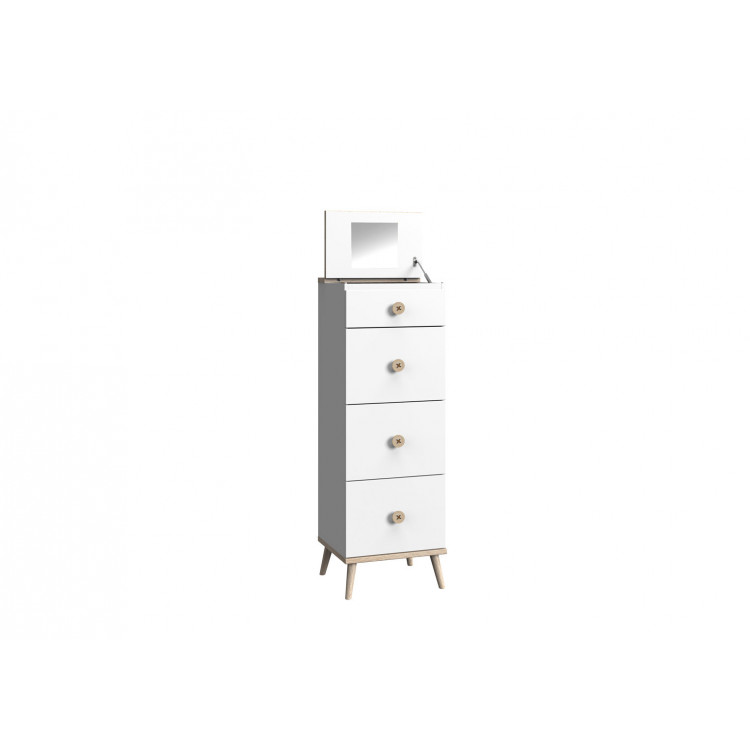 Chiffonnier scandinave blanc/chêne Jessi