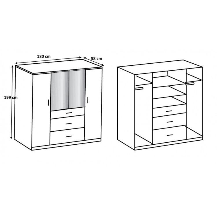 Armoire contemporaine 180 cm Telma I