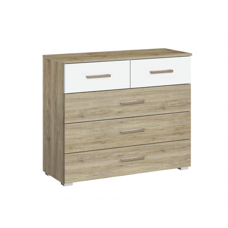 Commode moderne 93 cm chêne/blanc Mirsa