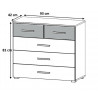 Commode moderne 93 cm chêne/blanc Mirsa