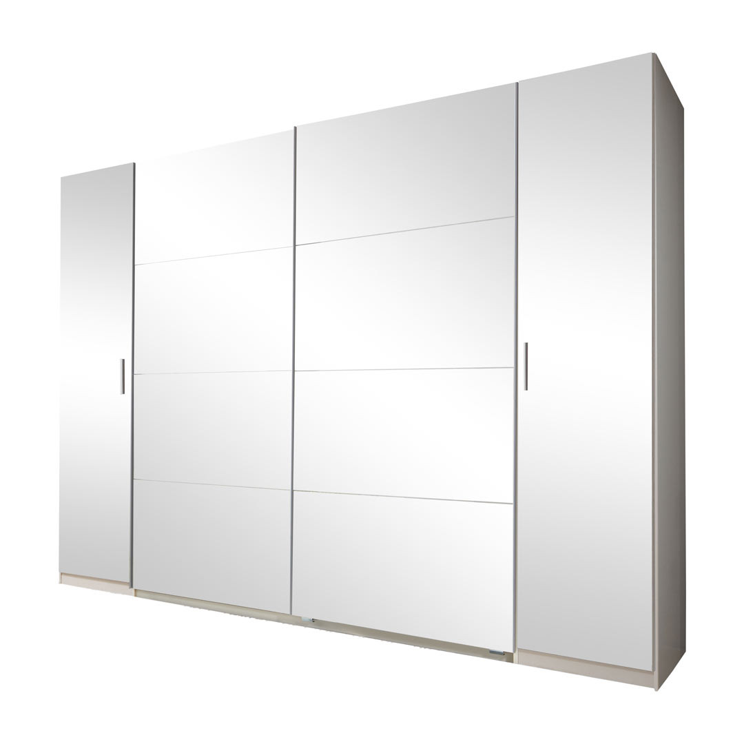 Grande armoire d'angle laquée blanche pour chambre adulte