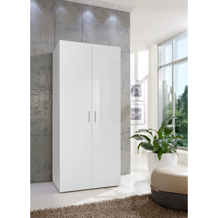 Armoire contemporaine blanche 80 cm Shella