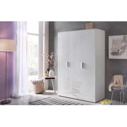 Armoire contemporaine blanche 120 cm Shella