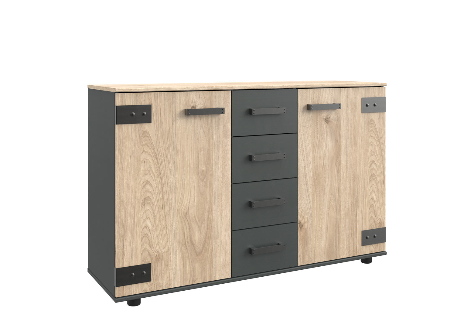 Bureau console extensible 2 tiroirs S26