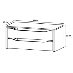 Bloc 2 tiroirs 88 cm Johana