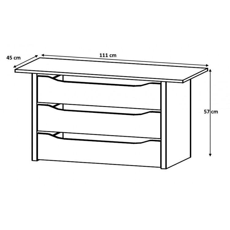 Bloc 3 tiroirs 111 cm Johana