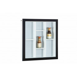 Vitrine murale moderne 67 cm blanc/noir Antonin