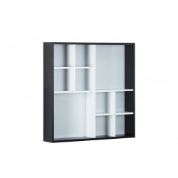 Vitrine murale moderne 70 cm blanc/noir Antonin