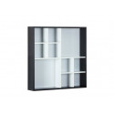 Vitrine murale moderne 70 cm blanc/noir Antonin