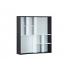 Vitrine murale moderne 70 cm blanc/noir Antonin