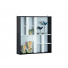 Vitrine murale moderne 70 cm blanc/noir Antonin