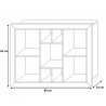 Vitrine murale moderne 89 cm blanc/noir Antonin