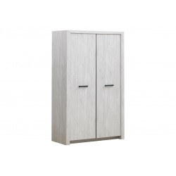 Armoire contemporaine 126 cm chêne blanc Curtis