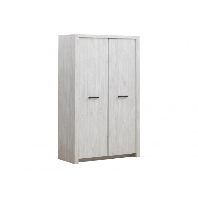 Armoire contemporaine 126 cm chêne blanc Curtis