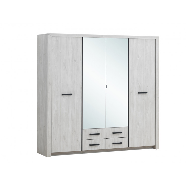 Armoire contemporaine 218 cm chêne blanc Curtis