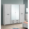 Armoire contemporaine 218 cm chêne blanc Curtis