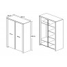 Armoire contemporaine 126 cm chêne blanc Curtis