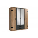 Armoire adulte industrielle 180 cm chêne/anthracite Katarina