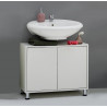 Meuble sous lavabo contemporain blanc Nora