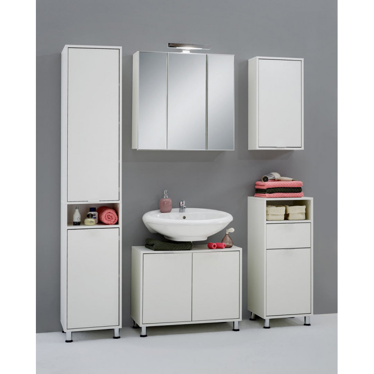 Ensemble de salle de bain contemporain blanc Nora