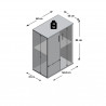 Meuble de rangement contemporain 60 cm blanc/béton Candice