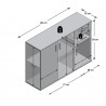 Meuble de rangement contemporain 121 cm blanc/béton Candice