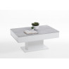 Table basse moderne blanc brillant/béton Violaine