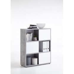 Etagère de rangement contemporaine blanc/béton Melanie