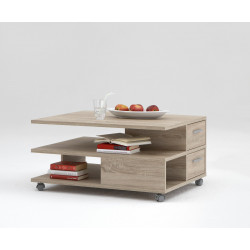 Table basse contemporaine chêne clair Marissa