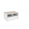 Table basse contemporaine modulable blanc/chêne Fannie