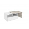 Table basse contemporaine modulable blanc/chêne Fannie
