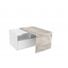 Table basse contemporaine modulable blanc/chêne Fannie