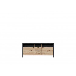 Meuble TV industriel chêne/anthracite Miranda
