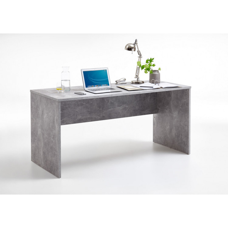 Bureau droit contemporin gris béton Rick