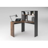 Bureau d'angle contemporain chêne foncé/anthracite Colombia