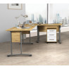 Caisson de bureau contemporain chêne/blanc Texas